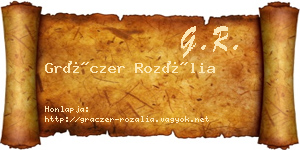 Gráczer Rozália névjegykártya